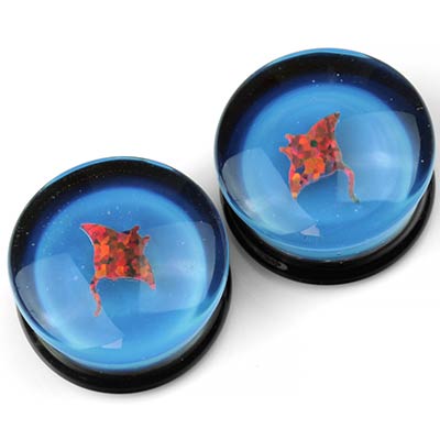 Glass Stingray Opal on Neptune Plugs
