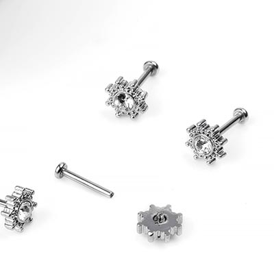 Stainless Steel Black Sun Labret