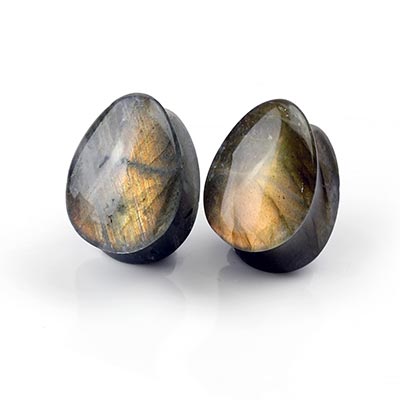 Labradorite Teardrop Plugs