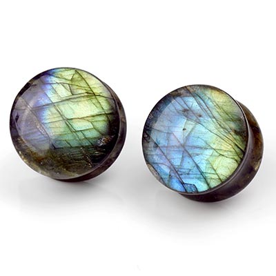 Labradorite Double Flare Plugs