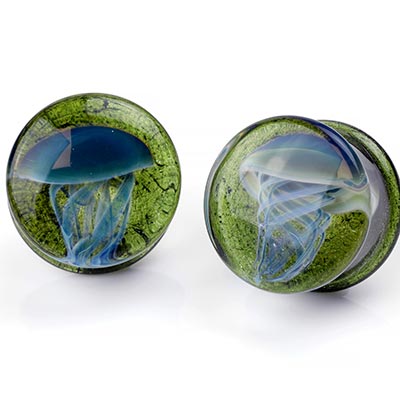 Pyrex Glass Jellyfish Plugs | Blue Moon on Emerald City