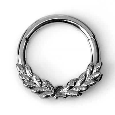 Stainless Steel Double Twist Clicker Ring