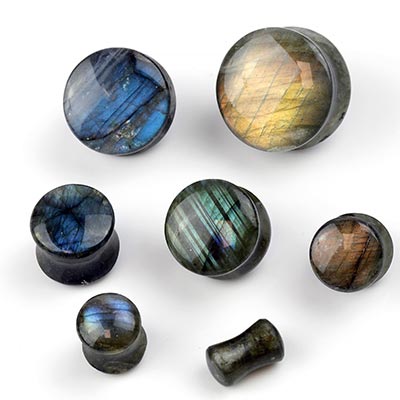 AAA Grade Convex Labradorite Plugs - Ear Gauges | Plugs & Tunnels