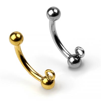 24k Yellow Gold Plated Curved Barbell