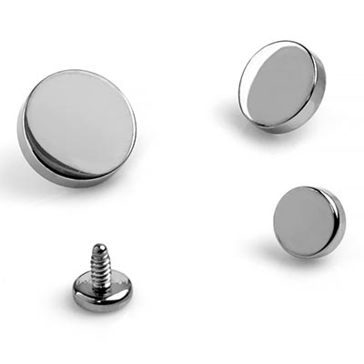 Titanium Threaded Opal Disc Ends
