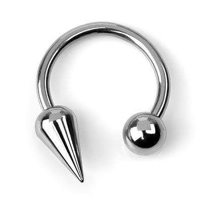 Steel Circular Barbell with Ball and Spike Ends