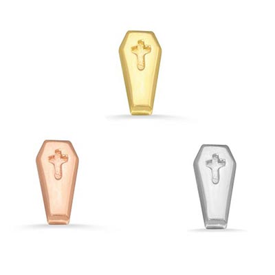 14K Gold Ghost Threadless End | Cute